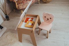 Столик парта, малюнок левенятко і стільчик дитячий Котик